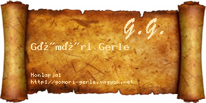 Gömöri Gerle névjegykártya